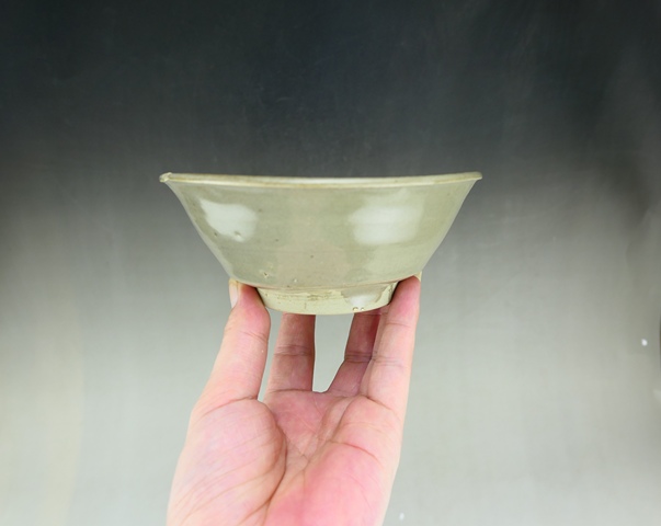 古玩陶瓷明早期.龍泉窯青瓷斗笠碗拍賣,當前價格83元