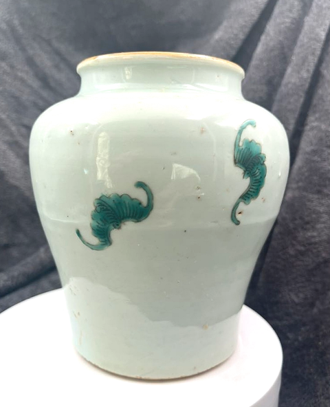 古玩陶瓷后加彩罐真品鑒賞圖