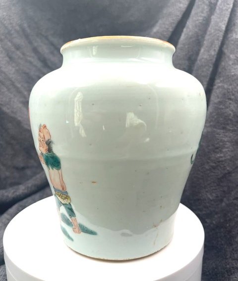 古玩陶瓷后加彩罐真品鑒賞圖