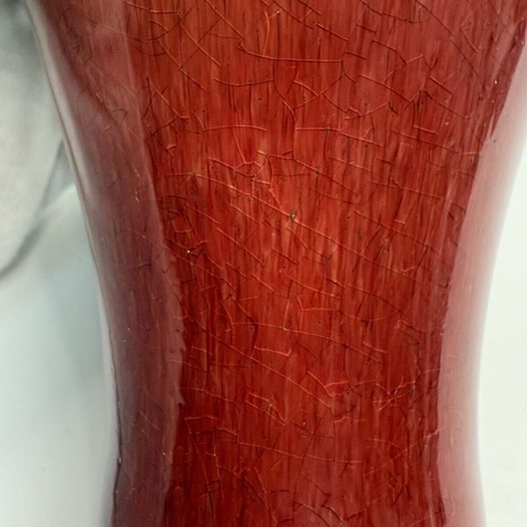 古玩陶瓷民國仿郎紅釉梅瓶真品鑒賞圖