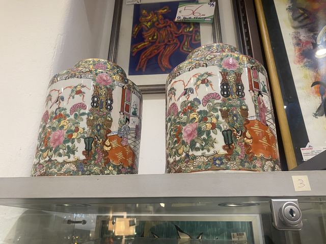 古玩陶瓷廣彩蓋罐真品鑒賞圖