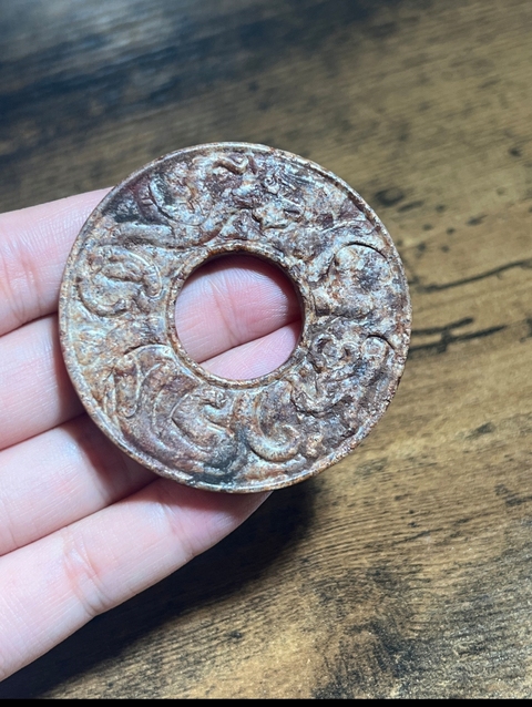 古玩玉器做舊仿古“龍紋玉璧”真品鑒賞圖