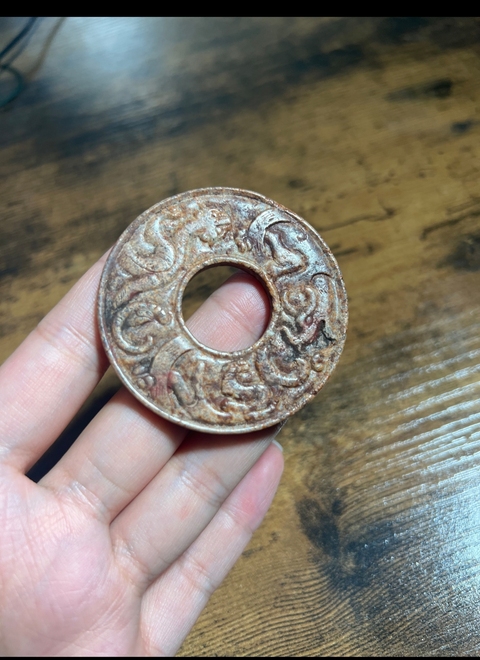 古玩玉器做舊仿古“龍紋玉璧”真品鑒賞圖