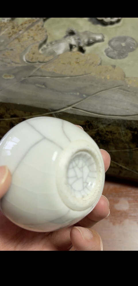 古玩陶瓷官釉天球瓶真品鑒賞圖