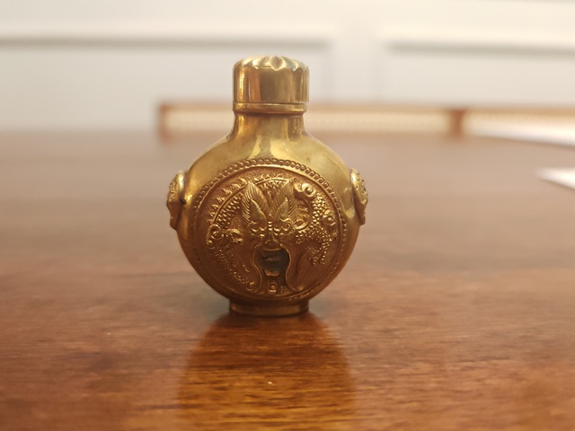 古玩雜項光緒款銅鼻煙壺真品鑒賞圖