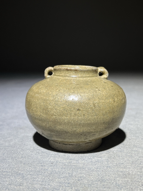 古玩陶瓷龍泉青瓷雙系罐真品鑒賞圖