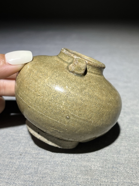 古玩陶瓷龍泉青瓷雙系罐真品鑒賞圖
