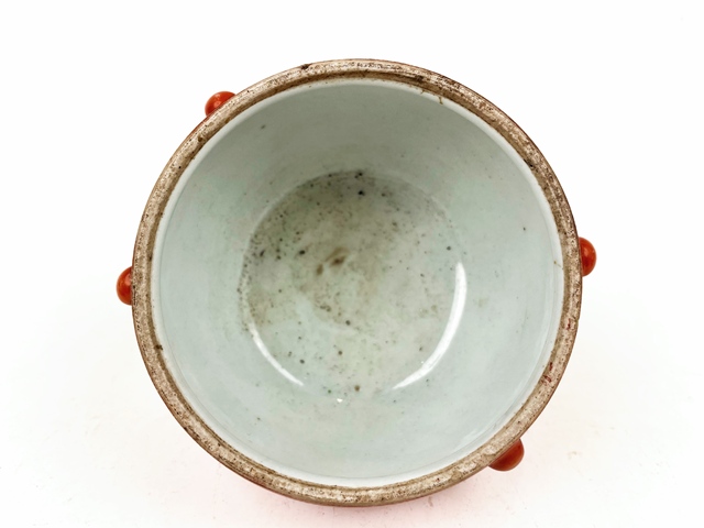 古玩陶瓷清末民初·珊 瑚 紅描金罐拍賣，當前價格588元