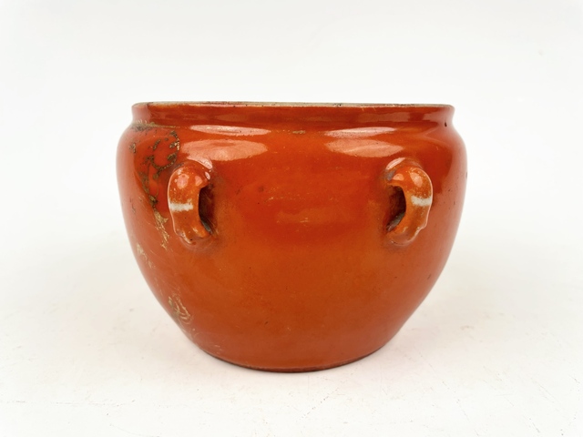 古玩陶瓷清末民初·珊 瑚 紅描金罐拍賣，當前價格588元