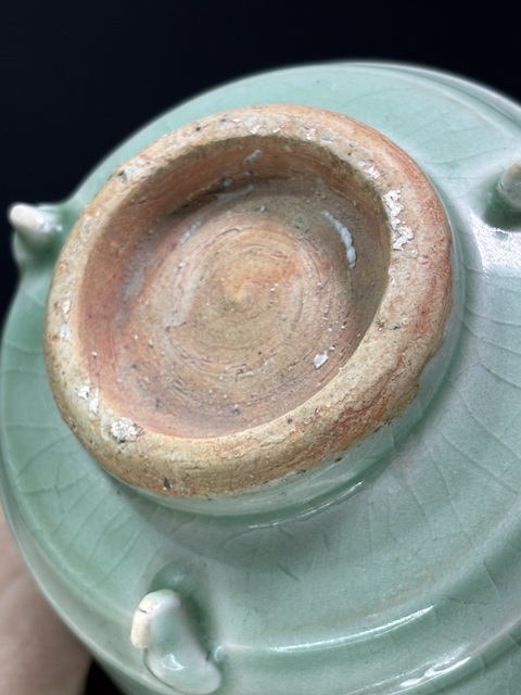 古玩陶瓷龍泉青釉三足吊腳爐真品鑒賞圖