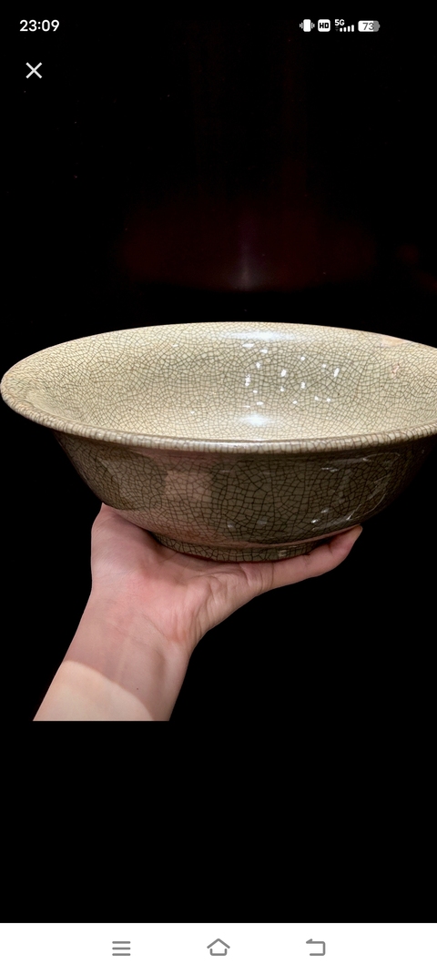 古玩陶瓷綠哥釉撇口碗真品鑒賞圖