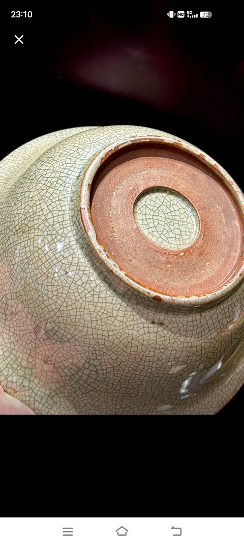 古玩陶瓷綠哥釉撇口碗真品鑒賞圖