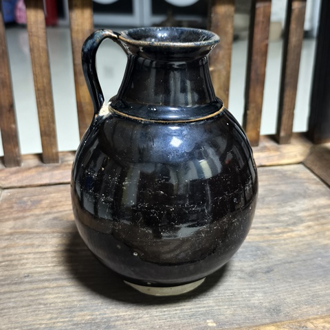古玩陶瓷黑釉壺真品鑒賞圖