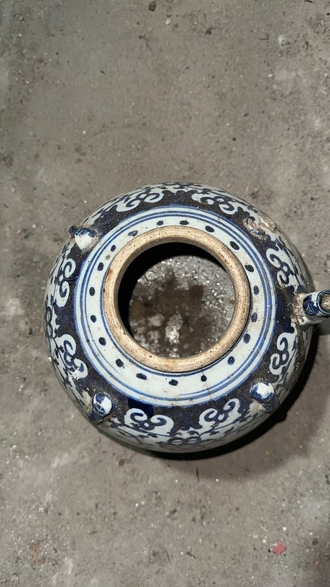 古玩陶瓷青花四系壺真品鑒賞圖