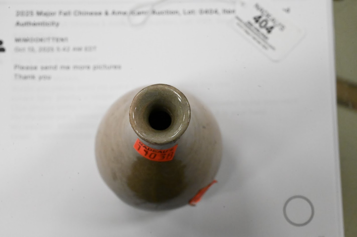 古玩陶瓷龍泉青瓷膽瓶真品鑒賞圖