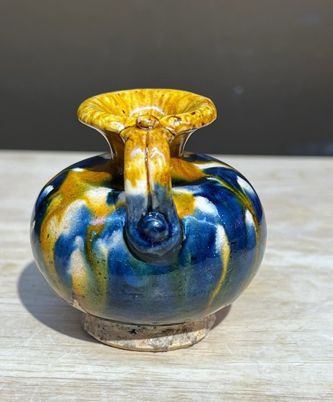 古玩陶瓷唐三彩·掛藍(lán)執(zhí)壺真品鑒賞圖