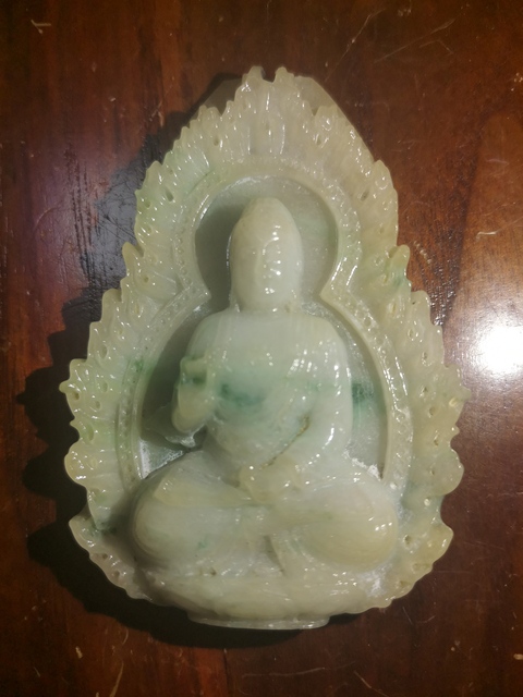 古玩玉器翡翠雕“觀音掛件”真品鑒賞圖