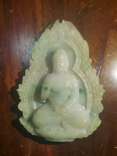 古玩玉器翡翠雕“觀音掛件”真品鑒賞圖