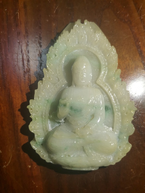 古玩玉器翡翠雕“觀音掛件”真品鑒賞圖