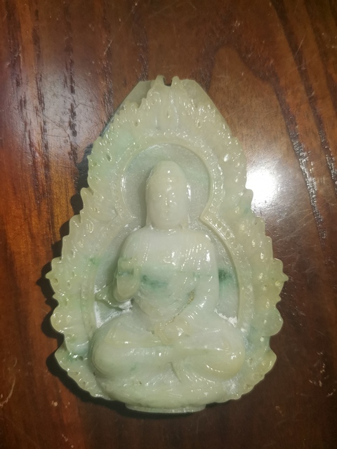 古玩玉器翡翠雕“觀音掛件”真品鑒賞圖