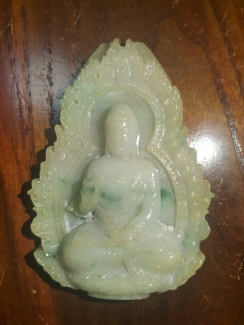 古玩玉器翡翠雕“觀音掛件”真品鑒賞圖