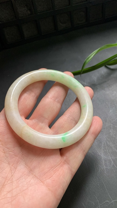 古玩玉器天然翡翠手鐲真品鑒賞圖