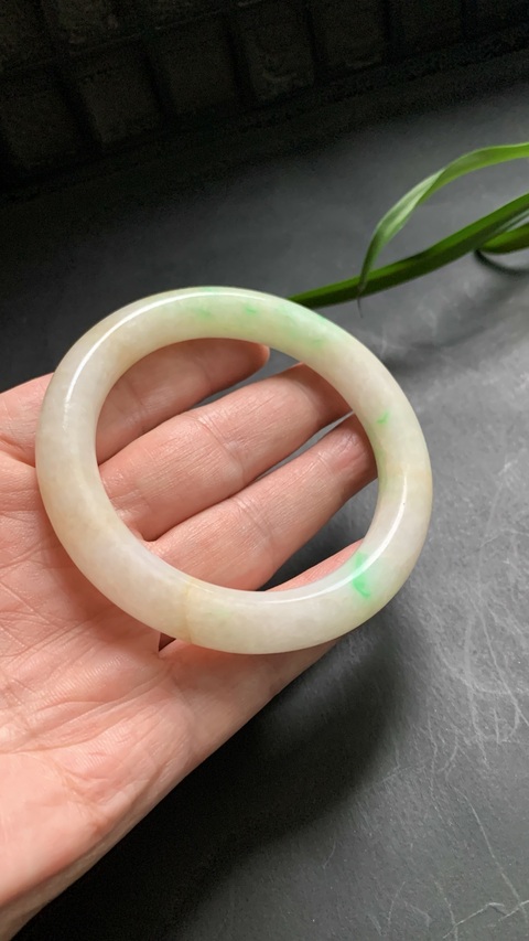 古玩玉器天然翡翠手鐲真品鑒賞圖