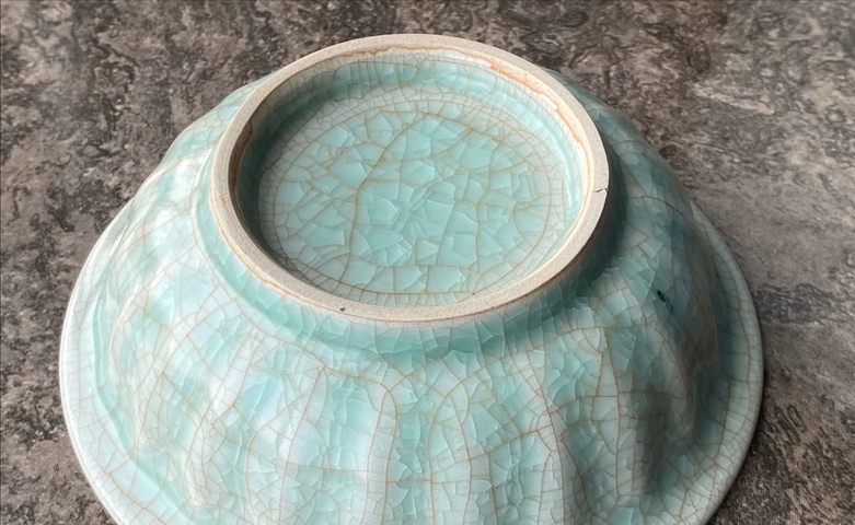 古玩陶瓷龍泉青釉雙魚洗真品鑒賞圖