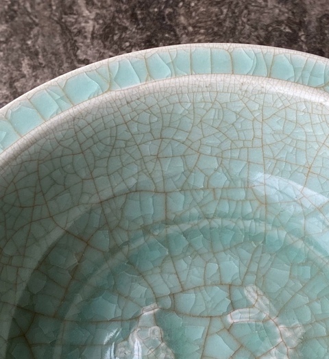 古玩陶瓷龍泉青釉雙魚洗真品鑒賞圖