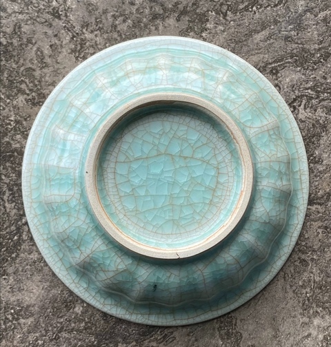 古玩陶瓷龍泉青釉雙魚洗真品鑒賞圖