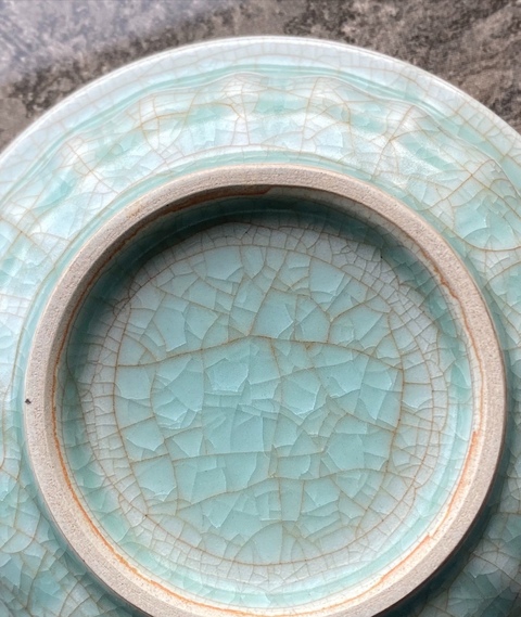 古玩陶瓷龍泉青釉雙魚洗真品鑒賞圖
