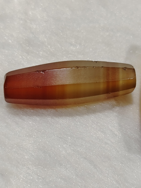 古玩玉器瑪瑙切面珠真品鑒賞圖