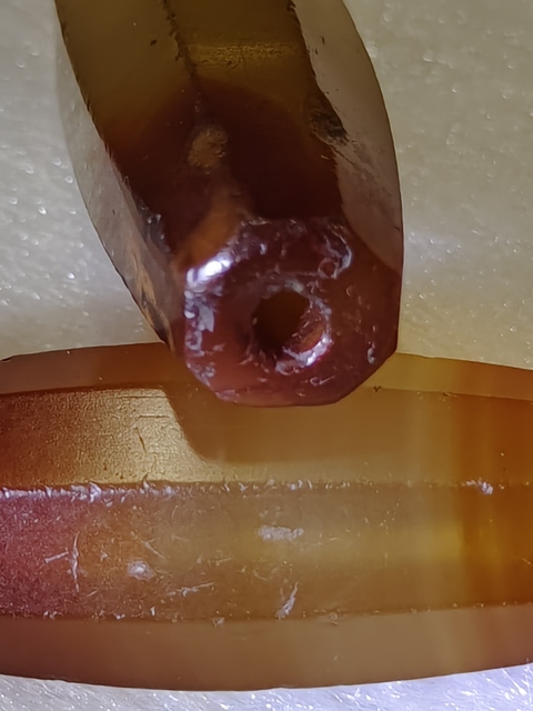 古玩玉器瑪瑙切面珠真品鑒賞圖