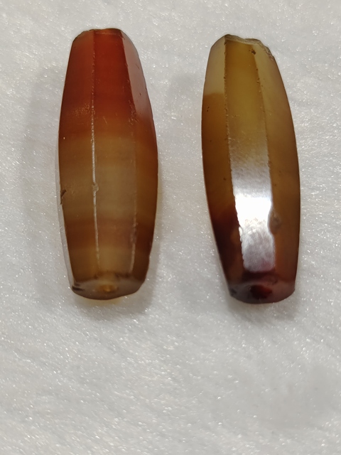 古玩玉器瑪瑙切面珠真品鑒賞圖