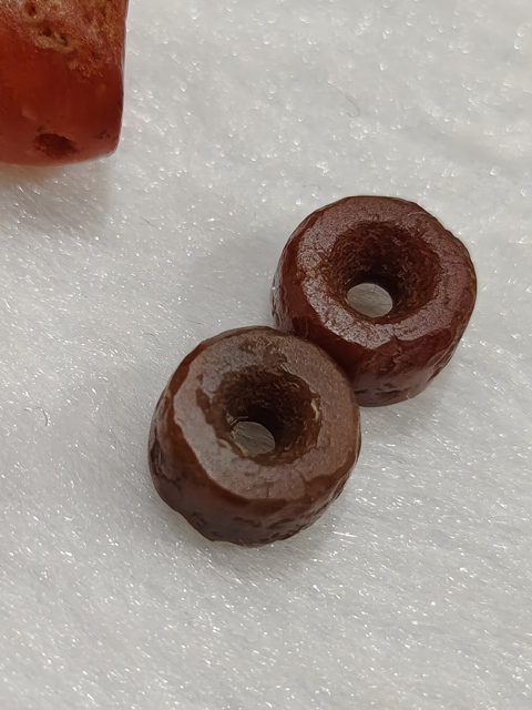 古玩玉器老瑪瑙剁珠真品鑒賞圖