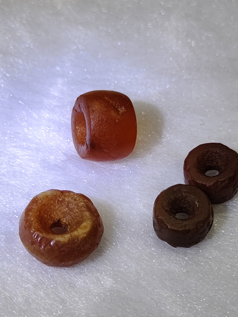 古玩玉器老瑪瑙剁珠真品鑒賞圖