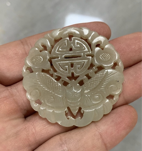 古玩玉器和田玉雕“福壽佩”真品鑒賞圖