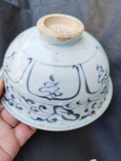 古玩陶瓷青花花卉紋碗真品鑒賞圖