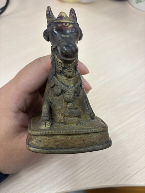 古玩銅器尼泊爾銅臥牛真品鑒賞圖