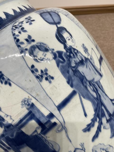 古玩陶瓷人物紋青花罐真品鑒賞圖