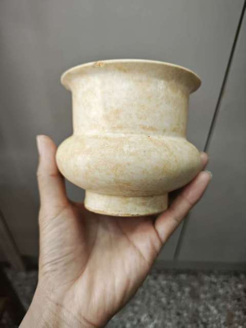 古玩陶瓷青白釉渣斗真品鑒賞圖