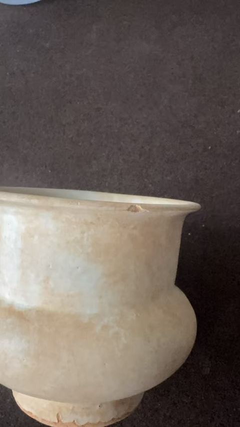 古玩陶瓷青白釉渣斗真品鑒賞圖
