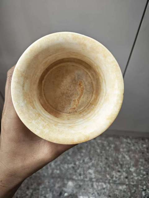 古玩陶瓷青白釉渣斗真品鑒賞圖