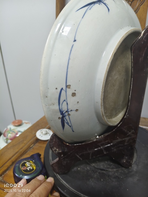 古玩陶瓷牧牛童青花盤真品鑒賞圖