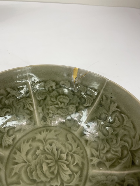 古玩陶瓷耀州窯分組牡丹碗真品鑒賞圖