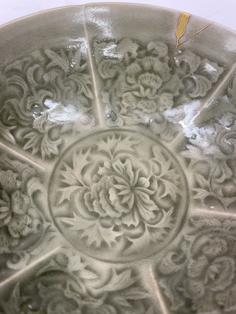 古玩陶瓷耀州窯分組牡丹碗真品鑒賞圖