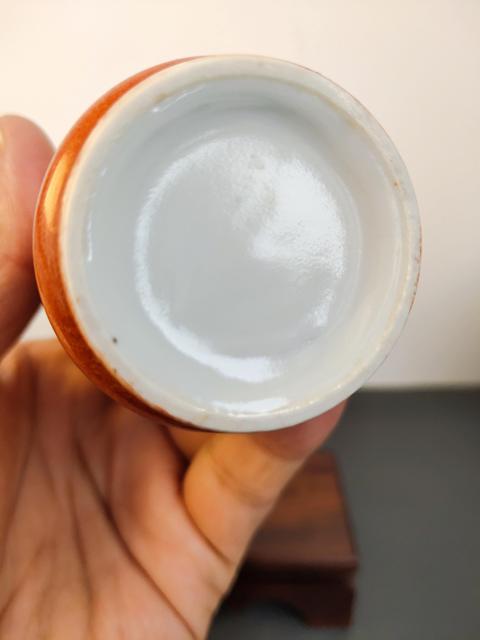 古玩陶瓷紅釉棒槌瓶真品鑒賞圖