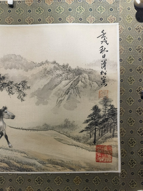古玩字畫雙駿真品鑒賞圖
