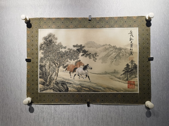 古玩字畫雙駿真品鑒賞圖