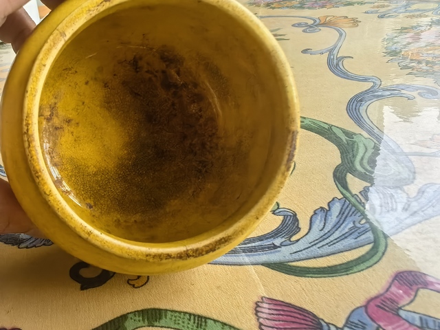 古玩陶瓷黃釉香爐真品鑒賞圖